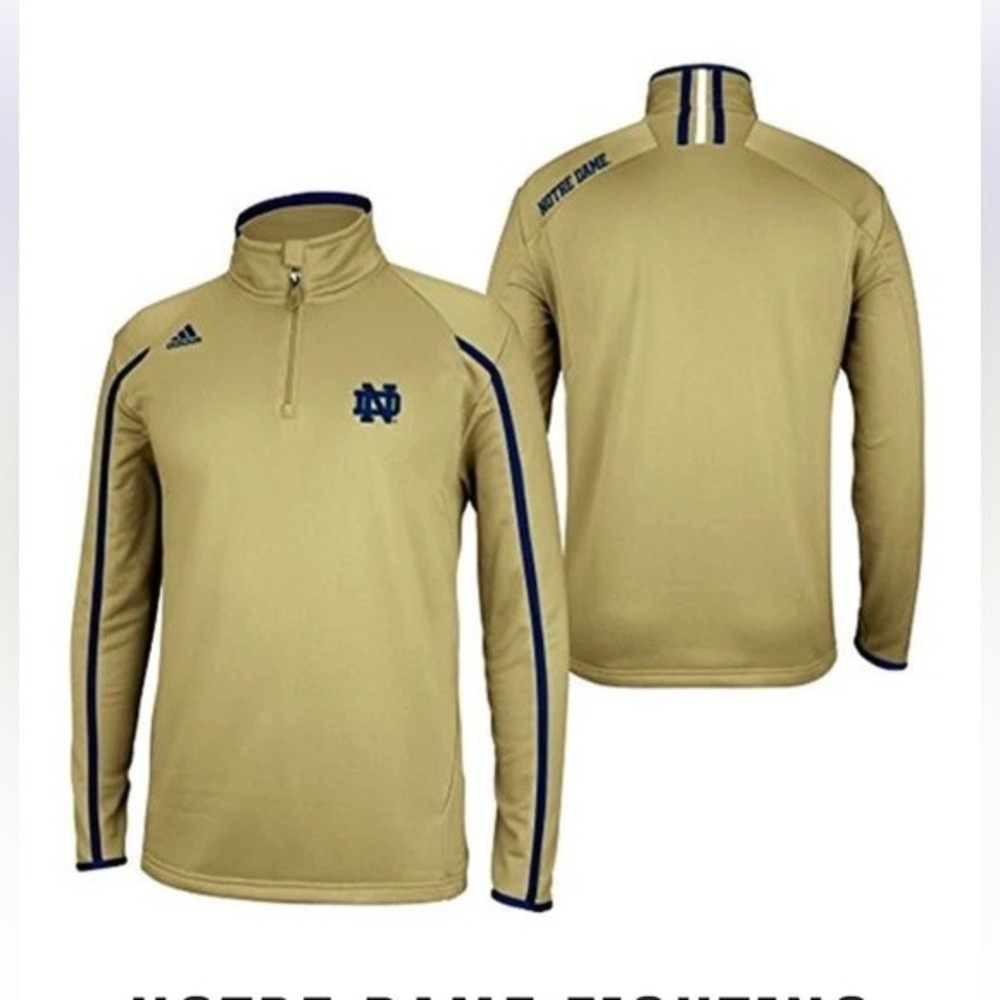 Adidas Notre Dame Climalite Quarter Zip Pullover Size 2X